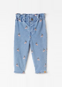 Lil 'Atelier Meisjes NBFDeva loose fit jeans met borduring in de kleur Indigo, maat: 86