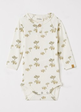 Lil 'Atelier Jongens NBMLAyo romper met print in de kleur Gebroken wit, maat: 86