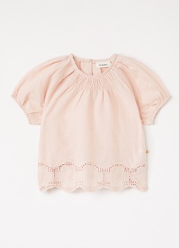 Lil 'Atelier Meisjes NBFDayna top met broderie in de kleur Oudroze, maat: 86
