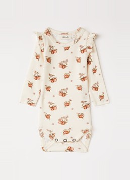 Lil 'Atelier Meisjes NBFGayo romper met print in de kleur Creme, maat: 74
