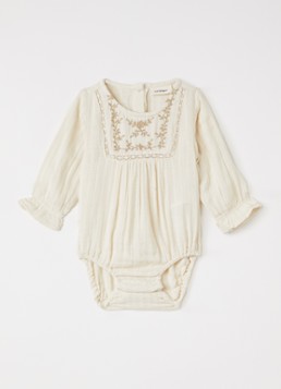Lil 'Atelier Meisjes NBFKopan romper met borduring in de kleur Creme, maat: 62