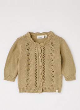 Lil 'Atelier Meisjes NBFLeou grofgebreid vest in de kleur Khaki, maat: 56