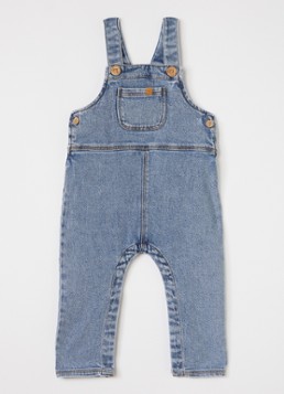 Lil 'Atelier Meisjes NBMKarole straight fit tuinbroek van denim in de kleur Indigo, maat: 86