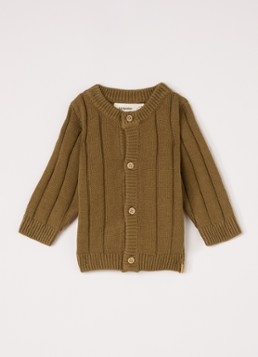 Lil 'Atelier Meisjes NBMLomon grofgebreid vest in de kleur Zand, maat: 80