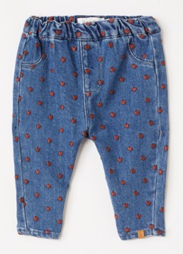 Lil 'Atelier Meisjes NBFLiva slim fit jeans met borduring in de kleur Indigo, maat: 86