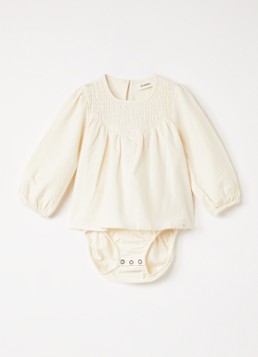 Lil 'Atelier Meisjes NBFNella jurk met smockwerk in de kleur Ivoor, maat: 74