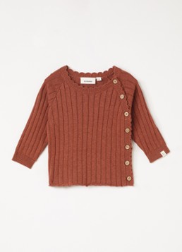 Lil 'Atelier Meisjes NBFNelsan ribgebreide top in de kleur Mahoniebruin, maat: 86