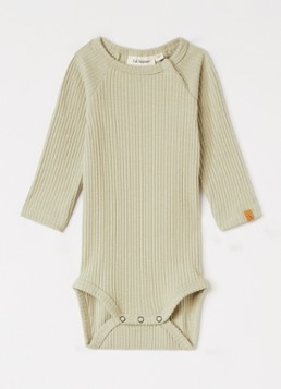 Lil 'Atelier Jongens NBMRajo Meb romper met ribstructuur in de kleur Beige, maat: 74