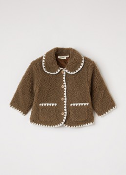 Lil 'Atelier Meisjes NBFLajo jack van teddy met kraag in de kleur Lichtbruin, maat: 80