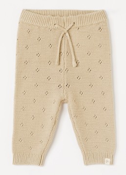 Lil 'Atelier Meisjes NBNLaguna grofgebreide babybroek met opengewerkt dessin in de kleur Wit, maat: 50
