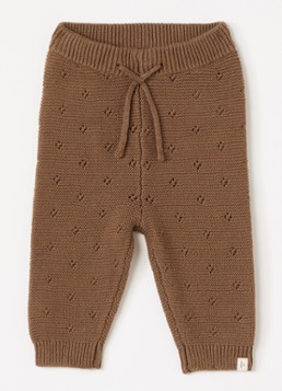 Lil 'Atelier Meisjes NBNLaguna grofgebreide babybroek met opengewerkt dessin in de kleur Bruin, maat: 50