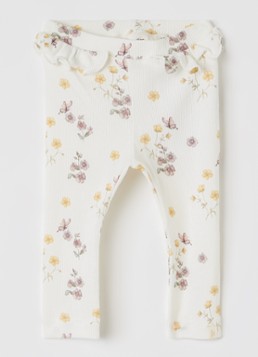 Lil 'Atelier Meisjes NBFGavo legging met bloemenprint in de kleur Gebroken wit, maat: 74