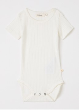 Lil 'Atelier Meisjes NBFRachel romper met ribstructuur in de kleur Gebroken wit, maat: 80