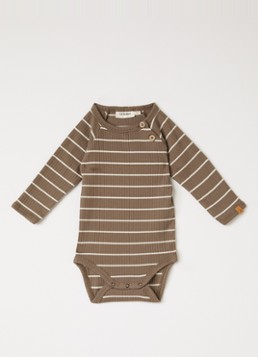 Lil 'Atelier Meisjes NBMKail romper met streepprint in de kleur Zand, maat: 86