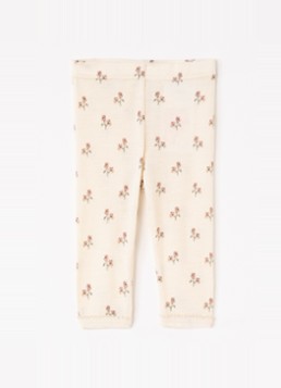 Lil 'Atelier Meisjes NBFNalu legging in wolblend met print in de kleur Creme, maat: 68