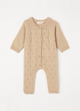Lil 'Atelier Meisjes NBNNalio fijngebreid babypak in kasjmierblend in de kleur Beige, maat: 86