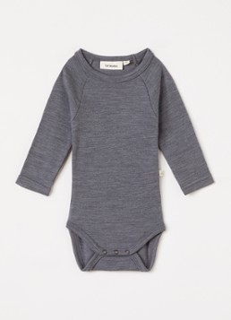 Lil 'Atelier Meisjes NBNNester romper van merinowol in de kleur Grijs, maat: 86