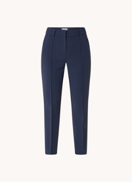 Aaiko Dames Parene high waist tapered fit cropped pantalon met steekzakken in de kleur Blauw