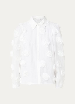 Aaiko Dames Lien semi-transparante blouse met applicatie in de kleur Wit