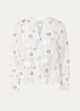 Aaiko Dames Alanza blouse met borduring in de kleur Wit