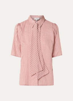Aaiko Dames Veronne tuniek met sjaalkraag en streepprint in de kleur Roze