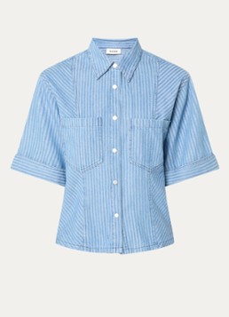 Aaiko Dames Serene blouse van denim met borstzakken in de kleur Indigo