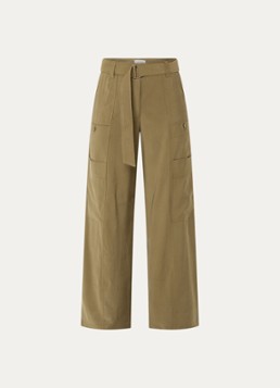 Aaiko Dames River high waist wide fit pantalon met ceintuur in de kleur Donkergroen