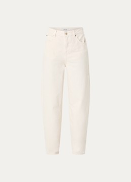 Aaiko Dames Sacha high waist tapered jeans met gekleurde wassing in de kleur Creme