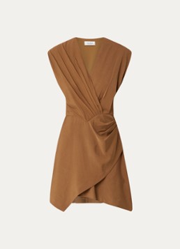 Aaiko Dames Leny mini jurk met V-hals in de kleur Hazelnootbruin