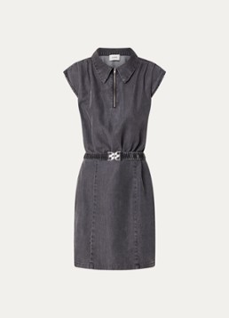 Aaiko Dames Edith mini jurk met ceintuur in de kleur Antraciet