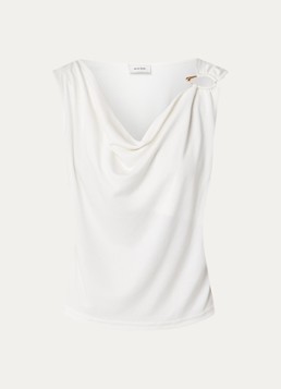 Aaiko Dames Mouwloze top met watervalhals in de kleur Okergeel