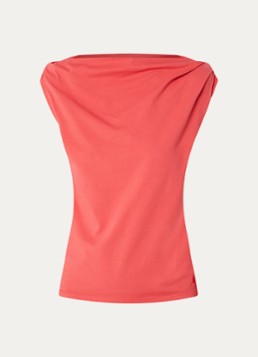 Aaiko Dames Nola top met asymmetrische hals in de kleur Kersenrood