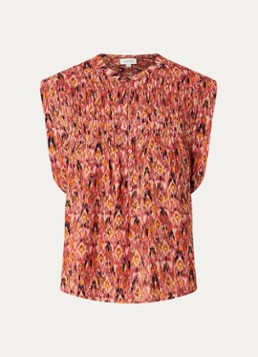 Aaiko Dames Sandra top met print en ronde hals in de kleur Cranberryrood