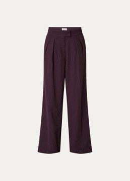 Aaiko Dames Frederique high waist wide fit pantalon met steekzakken in de kleur Aubergine