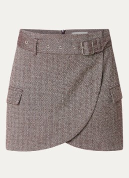 Aaiko Dames Arlen mini rok met visgraat dessin in de kleur Bordeauxrood