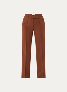Aaiko Dames Chantalle mid waist flared fit broek met steekzakken in de kleur Bruin