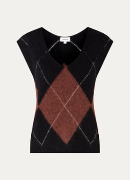 Aaiko Dames Emmy grofgebreide spencer in wolblend met ronde hals in de kleur Cognac