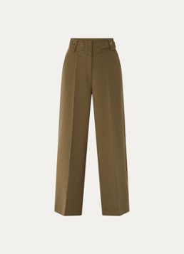 Aaiko Dames Nore high waist wide fit pantalon met steekzakken in de kleur Olijfgroen