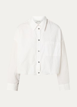 Aaiko Dames Mikkie cropped blouse met strass en borstzak in de kleur Wit