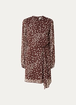 Aaiko Dames Falin mini jurk met keyhole in de kleur Aubergine