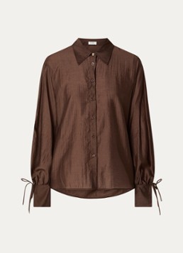 Aaiko Dames Marel blouse met metallic finish in de kleur Donkerbruin
