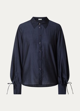 Aaiko Dames Marel blouse met metallic finish in de kleur Donkerblauw