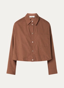 Aaiko Dames Mikkie cropped blouse met strass en borstzak in de kleur Bruin