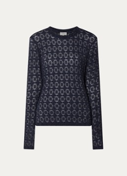 Aaiko Dames Mason top van kant in de kleur Donkerblauw