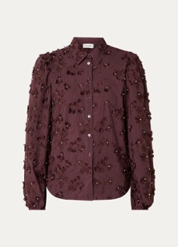 Aaiko Dames Lien blouse met bloemborduring in de kleur Bordeauxrood