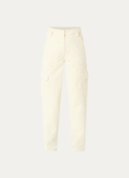 Aaiko Dames Joshua high waist loose fit broek van corduroy in de kleur Creme
