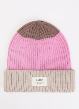 Barts Meisjes Rylan ribgebreide muts met logo in de kleur Beige, maat: 50-53