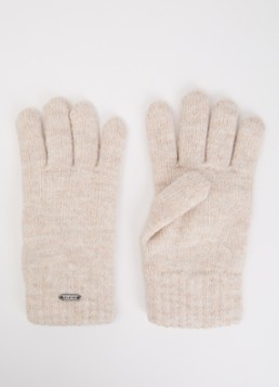 Barts Meisjes Shae fijngebreide handschoenen met gemêleerd dessin in de kleur Vanillegeel, maat: Size 4