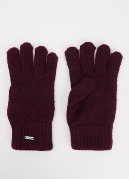 Barts Meisjes Shae fijngebreide handschoenen met gemêleerd dessin in de kleur Aubergine, maat: Size 5