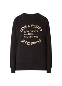 Zadig&Voltaire Dames Blason sweater met metallic logoborduring in de kleur Zwart